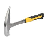 Martillo Geológico de Doble Cabeza Martillo de Exploración Martillo Puntiagudo de Cabeza Plana Empuñadura de Goma con Mango Amarillo, Superficie Pulida, 804-1028 G(L)