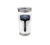 Martillo legendario de Thor Mjolnir Nórdico Mitología Guerrero Vaso térmico de acero inoxidable de doble pared