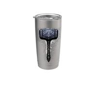 Martillo legendario de Thor Mjolnir Nórdico Mitología Guerrero Vaso térmico de acero inoxidable de doble pared
