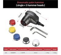 Martillo neumático multiusos Palm Treasure Reparación de neumáticos de chapa metálica Chincheta Clavo de espuma Martillo neumático de mano(28A with 5pcs set)