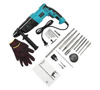 Martillo perforador eléctrico 3 julios 800W Martillo de demolición con 3 funciones, mango giratorio de 360° y embrague de seguridad, martillo de demolición de 26 mm con taladro y cincel