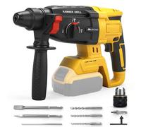 Martillo perforador inalámbrico 2,6 J para Dewalt 20V (sin batería) | SDS-Plus, Taladro percutor sin escobillas, 3 modos, mango ajustable 360°, para hormigón, metal, madera