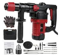 Martillo Perforador SDS-Plus, 1300W Martillo Demoledor y 6J con Broca y Cincel, con Embrague de Seguridad & Control de Vibración, 6 Velocidades para Hormigón, Pared y Retirada de Baldosas