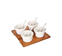 Martin Berasategui Set 4 Bowls con Cuchara sobre Base De Madera