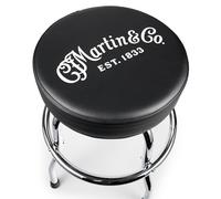 Martin & Co - Chrome Barstool; Taburete de Bar para músicos; Asiento Acolchado con Logotipo Co.; Giratorio 360°, Altura 61,6 cm; Base cromada Robusta, fácil de Montar