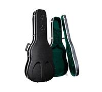MARTIN Estuche para guitarra estilo Dreadnought 14 trastes, moldeado, rígido, negro, terciopelo verde (12C640)