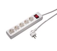 Martin Kaiser Enchufe de 5 vías y 90 grados con interruptor y cable de 5 m (Enchufe Europeo) - 1050ZL5-15W/kws [8 piezas]