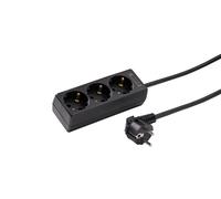 Martin Kaiser Enchufe en ángulo de 3 vías con cable de 5 m Negro (Enchufe Europeo) - 1045ZL5-15W/sw [10 Piezas]