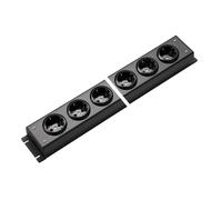 Martin Kaiser Regleta de Tomas de Corriente de 4 Vías Contacto de Puesta a Tierra Sin Interruptor Negro (Enchufe Europeo) - 1002/4sw [10 Piezas]