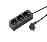Martin Kaiser Zócalo de 3 vías con contacto de puesta a tierra y cable de 5 m Negro (Enchufe Europeo) - 538ZL5-15W/sw [10 Piezas]