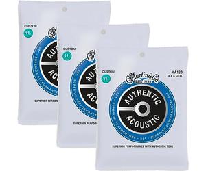 Martin MA130 0115-.047 - Cuerdas para guitarra folclórica acústica auténtica SP seda y acero, 3 unidades