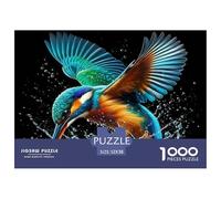 Martín Pescador Arte de Plumas Puzzle de 1000 Piezas Puzzle para Adultos Puzzle para Toda la Familia Papel Relajación Decoración 52x38cm/1000pcs