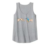 Martín Pescador Ave del Año Martín Pescador Común Camiseta sin Mangas, Mujer, Gris Jaspeado, XXL