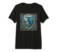 Martín Pescador de Estilo Art Nouveau Camiseta Premium