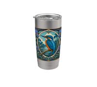 Martín Pescador de estilo Art Nouveau Vaso térmico de acero inoxidable de doble pared