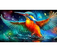 Martín Pescador Juego de Puzzle 1000 Piezas Extremadamente difícil Juego desafiante para decoración Mural y Regalos 38x52cm/1000pcs