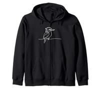 Martín Pescador Line Art Ornitólogo Sudadera con Capucha