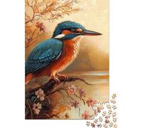 Martín Pescador posado Paquete Estilo Pintura Naturaleza Rompecabezas Cartón Reciclado 1000 Piezas, Entrenamiento Concentración, Regalo Personalizado,diversión Post-Escolar 70x50cm/1000pcs