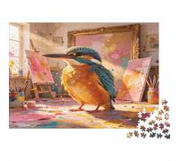 Martín Pescador Puzzle de 1000 Piezas Papel para Adultos Escena de Estudio de Arte Puzzle para Toda la Familia Relajación Decoración Regalo 38x26cm/1000pcs
