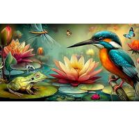 Martín Pescador Puzzle para Adultos 1000 Piezas Papel Reciclado Desafío de Juego Educativo para decoración Mural y Regalos 70x50cm/1000pcs