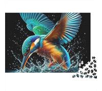 Martín Pescador Salpicadura de Agua Puzzle de 1000 Piezas Papel para Adultos Escena Nocturna Juego de Puzzle 1000 Piezas Decoración Relax 70x50cm/1000pcs