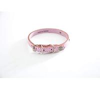 Martin Sellier collar de piel surpiqué clásica con placa 10 mm 31 cm rosa