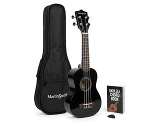 Martin Smith UK-212-BK Ukelele Soprano Ukulele con Bolsa - Negro, 21"