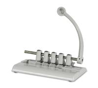 Martin Yale Perforadora principal de 525 m, diámetro de agujero de 11/32 pulgadas, perfora hasta 40 hojas de papel de enlace de 20 libras, viene con 5 cabezales de perforación y acepta un total de 7