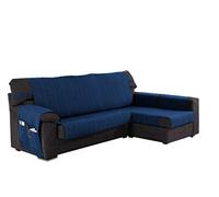 Martina Home Cubre Sofa Chaise Longue Modelo Ribera - Tela - Brazo Derecho - Color Azul - Medida 280 cm.