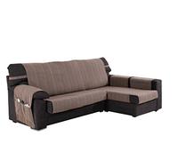 Martina Home Cubre Sofa Chaise Longue Modelo Ribera - Tela - Brazo Derecho - Color Beige - Medida 240 cm.