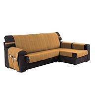 Martina Home Cubre Sofa Chaise Longue Modelo Ribera - Tela - Brazo Derecho - Color Doré - Medida 280 cm.