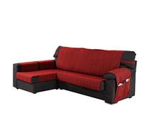 Martina Home Cubre Sofa Chaise Longue Modelo Ribera - Tela - Brazo Izquierdo - Color Rojo - Medida 280 cm.