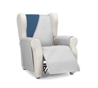 Martina Home Diamond Funda Cubre Sofá,Protector para Sofás Acolchado Reversible, Gris/Azul, 1 Plaza/Relax