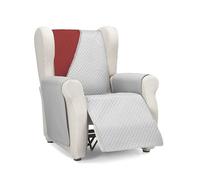 Martina Home Diamond Funda Cubre Sofá,Protector para Sofás Acolchado Reversible, Gris/Rojo, 1 Plaza/Relax