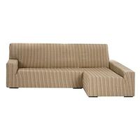 Martina Home Funda Elástica para Sofá Chaise Longue, modelo Mejico, Brazo Derecho, color beige, tamaño desde 240 a 280 cm