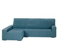 Martina Home Funda Elástica para Sofá Chaise Longue, modelo MEJICO, Brazo Izquierdo, color AZUL, Tamaño desde 240 a 280 cm, 32x42x17 cm