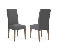 Martina Home - Fundas Elásticas para Silla con Respaldo Tokio, Pack 4 Unidades, Antracita