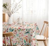 Martina Home Mantel Resinado Acuarela Rojo 140x140 cm Duradero y Resistente al Agua