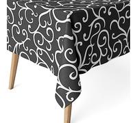 Martina Home Mantel Resinado Loiret Negro 140x140 cm Duradero y Resistente al Agua