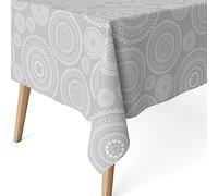 Martina Home Mantel RESINADO Mandala Gris 260X140 CM