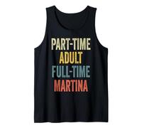 Martina Personalized Retro Girls Part-Time Martina Name Camiseta sin Mangas