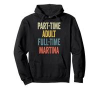 Martina Personalized Retro Girls Part-Time Martina Name Sudadera con Capucha
