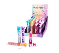 MARTINELIA - Brillo de labios con pata de gato para niños - Brillo de labios aromatizado para niñas - maquillaje infantil no tóxico - Modelo aleatorio Coco, melocotón, fresa y arándanos - 1 unidad