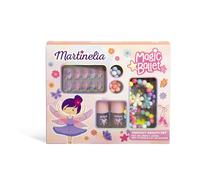 Martinelia - Estuche de belleza de hadas y mariposas para niños, estuche para niños, colores de uñas y joyas, 10 adhesivos de uñas postizas + 2 esmaltes de uñas + 1 collar + 2 anillos