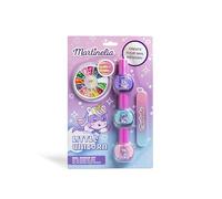 MARTINELIA - Juego de manicura de unicornio para niños - Nail Art Set - 3 esmaltes de uñas en rosa, azul y morado + 1 lima y decoraciones para las uñas - esmalte de uñas a base de agua, a partir de 3