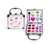 MARTINELIA - Mini Valisette Maquillaje para Niños - Set de Belleza Hada - 6 sombras de ojos + 6 brillo + 1 lápiz labial + 2 pinceles + 2 Anillos - Maquillaje infantil - Caja de regalo para niña