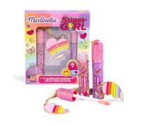 Martinelia - Set de brillo labial BFF & Collares - 2 Brillantes perfumados de fresa y arándano con collares de corazón para compartir - Caja de regalo para niña