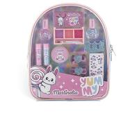MARTINELIA Yummy Bag Beauty Set - Juego de Maquillaje Infantil con Esmalte de uñas, bálsamo de Labios, Sombra de Ojos en práctica Mochila Infantil, carbón, 5/24/29,5 cm, Bolsa de Maquillaje