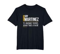 Martinez Te Ahorro Tiempo Siempre Tengo la Razón Divertido Camiseta, Hombre Tallas Grandes, Negro, 3X Alto