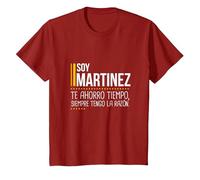 Martinez Te Ahorro Tiempo Siempre Tengo la Razón Divertido Camiseta, Niños, Arándano, 12 años